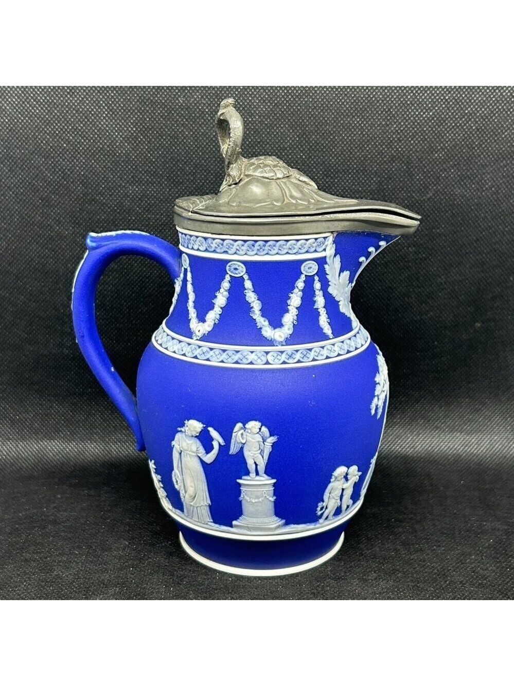 Antique Wedgwood Jasperware rope handled jug/pitcher c. Late 1800s- early 1900’s - Picture 4 of 15